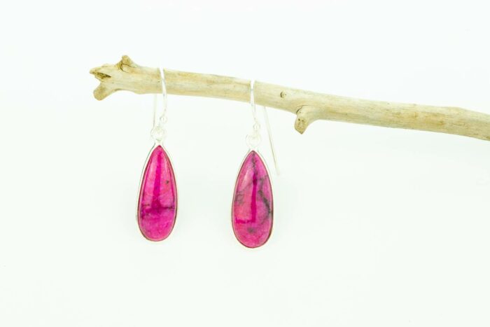 Boucles d'oreilles argent 925 Rhodonite