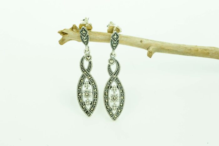 boucles d'oreilles argent 925 Marcasite
